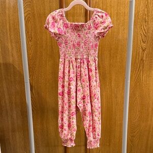 Floral Pink Kids Jumpsuit